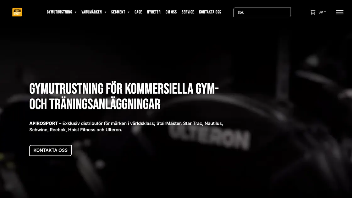 Startsidan för Apirosport