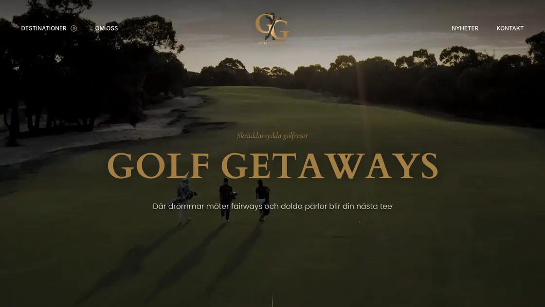 Startsidan för Golf Getaways