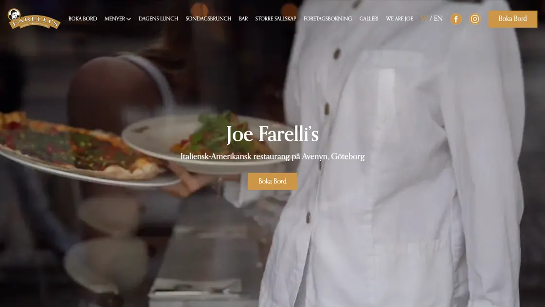 Startsidan för Joe Farelli
