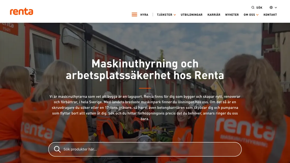 Startsidan för Renta